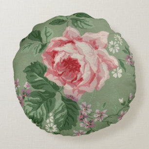Het vintage Roze nam Behang toe Rond Kussen