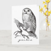 Het vintage SneeuwWenskaart van de Uil Kaart (Gele Bloem)