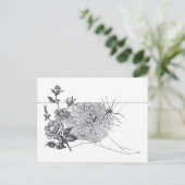 Het vintage Spinneweb en nam toe Briefkaart (Staand voorkant)