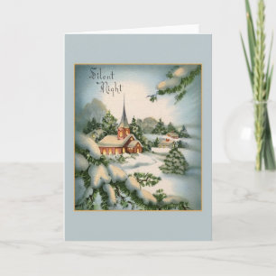 Het vintage Stille Wenskaart van Kerstmis van de Feestdagen Kaart
