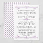 Het vintage Violette Marokkaanse Huwelijk van de Kaart (Voorkant / Achterkant)