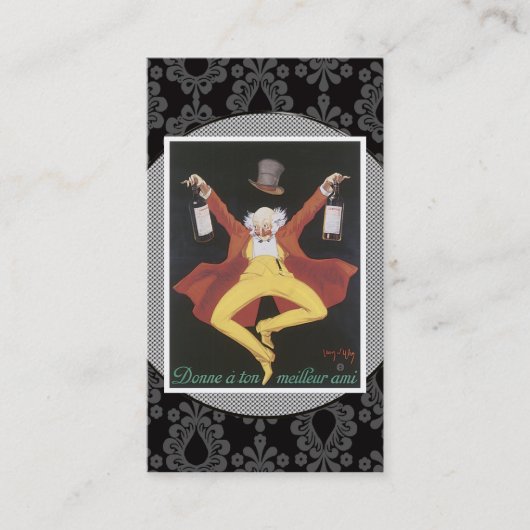 Het vintage Visitekaartje van de Alcoholische (Voorkant)