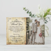 Het  Vintage Wedding Collectie Bedankkaart (Staand voorkant)