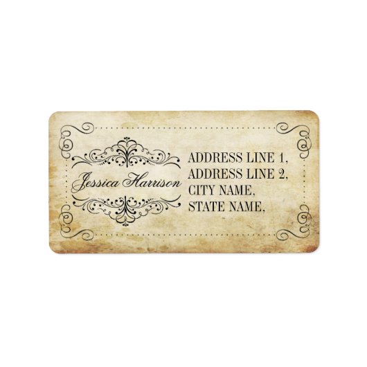 Het  Vintage Wedding Collectie Etiket (Voorkant)