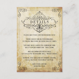 Het  Vintage Wedding Collectie Informatiekaartje