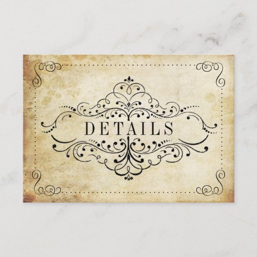 Het Vintage Wedding Collectie Informatiekaartje (Voorkant)