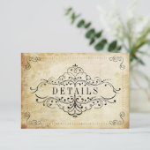 Het  Vintage Wedding Collectie Informatiekaartje (Staand voorkant)