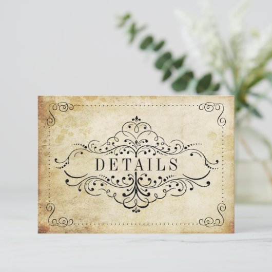 Het  Vintage Wedding Collectie Informatiekaartje (Staand voorkant)