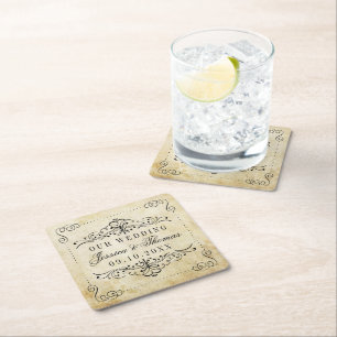 Het  Vintage Wedding Collectie Kartonnen Onderzetters