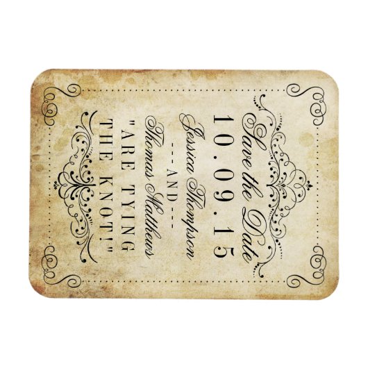 Het  Vintage Wedding Collectie Magneet (Horizontaal)