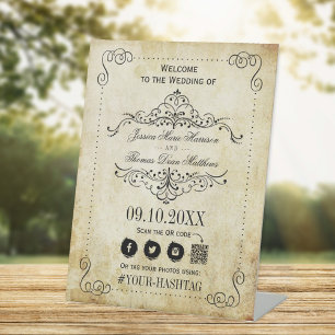 Het Vintage Wedding Collectie Reclamebord Met Voetstuk