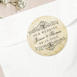 Het Vintage Wedding Collectie Ronde Sticker