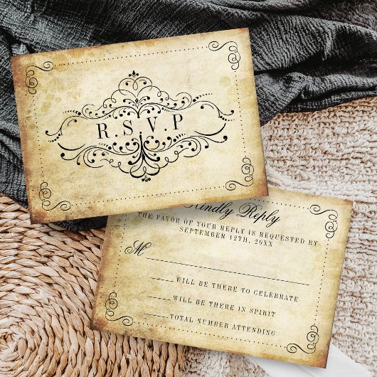 Het  Vintage Wedding Collectie RSVP Kaartje