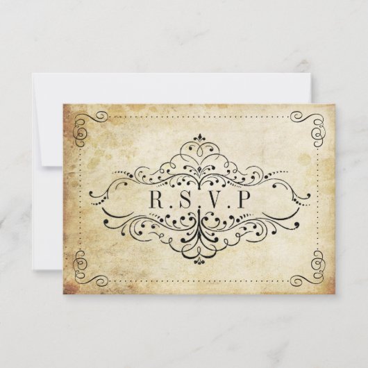 Het Vintage Wedding Collectie RSVP Kaartje (Voorkant)