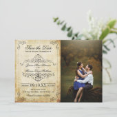 Het  Vintage Wedding Collectie Save The Date (Staand voorkant)