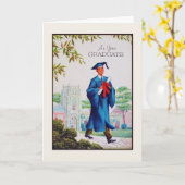 Het vintage Wenskaart van Afstuderen Kaart (Gele Bloem)