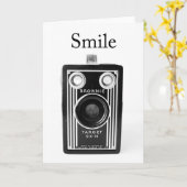 Het vintage Wenskaart van de Camera Kaart (Gele Bloem)