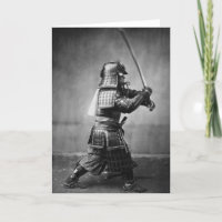 Het vintage Wenskaart van de Foto van Samoeraien