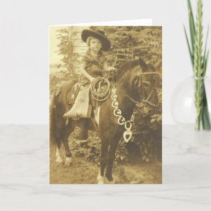 HET VINTAGE WENSKAART VAN DE RODEO VAN DE KAART