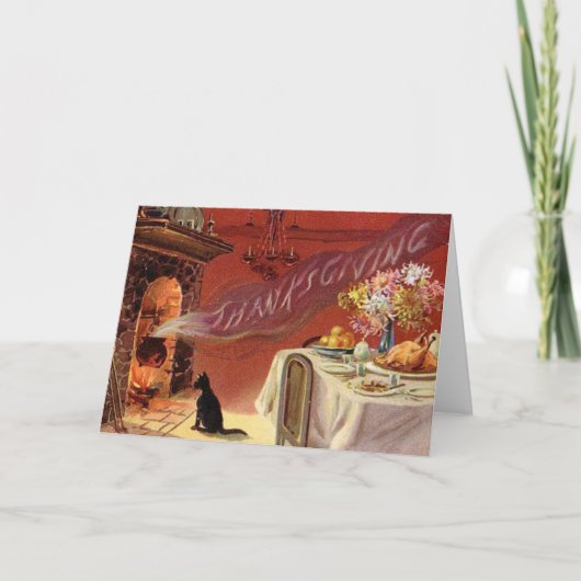 Het vintage Wenskaart van de Thanksgiving Feestdagen Kaart (Voorkant)