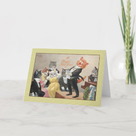 Het vintage Wenskaart van de Vakantie van Katten, Feestdagen Kaart