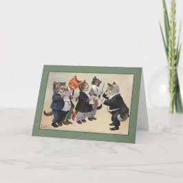 Het vintage Wenskaart van de Vakantie van Katten, Feestdagen Kaart