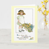 Het vintage Wenskaart van de Verjaardag #4 Kaart (Gele Bloem)