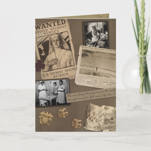 Het vintage Wenskaart van de Verpleegster Kaart (Voorkant)