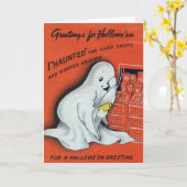 Het vintage Wenskaart van Halloween Kaart (Gele Bloem)