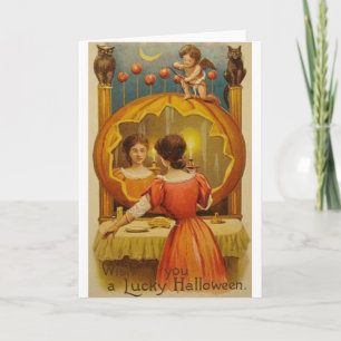 Het vintage Wenskaart van Halloween Kaart