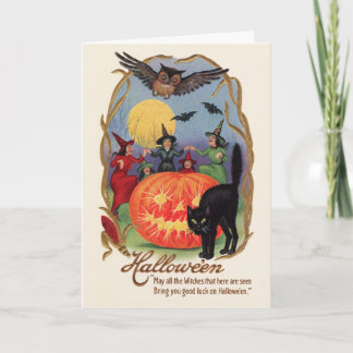 Het vintage Wenskaart van Halloween Kaart