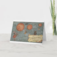 Het vintage Wenskaart van Halloween van Katten