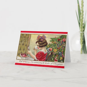 Het vintage Wenskaart van Kerstmis Feestdagen Kaart