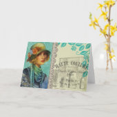 Het vintage Wenskaart van Parijs Kaart (Gele Bloem)