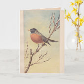 Het vintage Wenskaart van Robin Kaart (Gele Bloem)