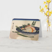 Het vintage Wenskaart van Sushi Kaart (Gele Bloem)