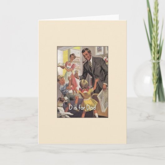 Het vintage Wenskaart van Vaderdag Kaart (Voorkant)