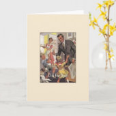 Het vintage Wenskaart van Vaderdag Kaart (Gele Bloem)
