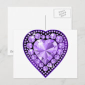 Het violetkleurige hart van de Gem Briefkaart (Voorkant / Achterkant)