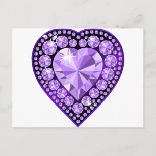 Het violetkleurige hart van de Gem Briefkaart