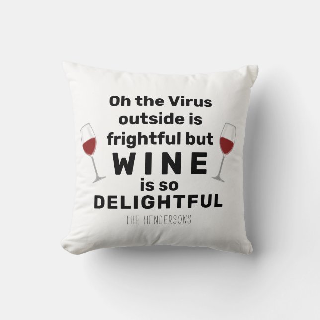 Het virus buiten is een vriendelijke Funny Wine Pu Kussen (Voorkant)