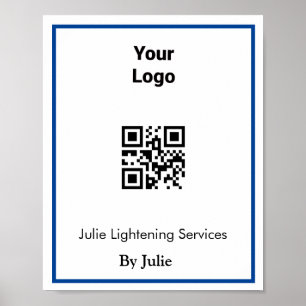 Het visitekaartje van de dienst voegt uw logo Q R  Poster