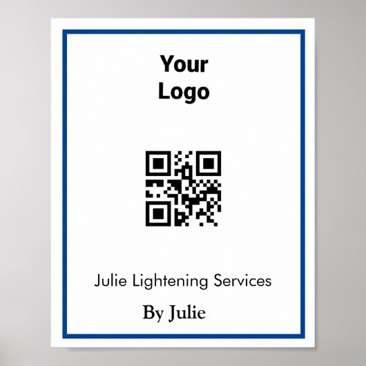 Het visitekaartje van de dienst voegt uw logo Q R  Poster (Voorkant)