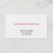 Het Visitekaartje van de Leraar van de piano (Achterkant)