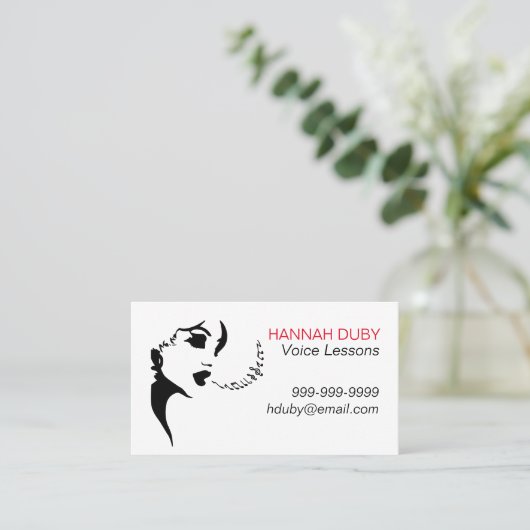 Het Visitekaartje van de Lessen van de stem (Staand voorkant)