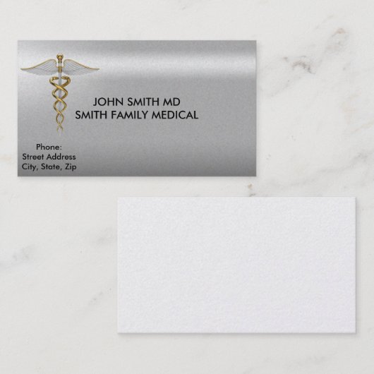 HET VISITEKAARTJE VAN DE MEDISCHE ARTS (Voorkant / Achterkant)