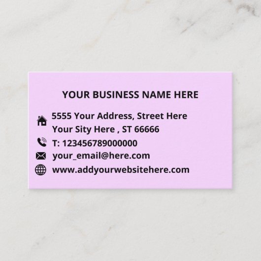 Het Visitekaartje van de Tekst van het Bedrijf van (Voorkant)