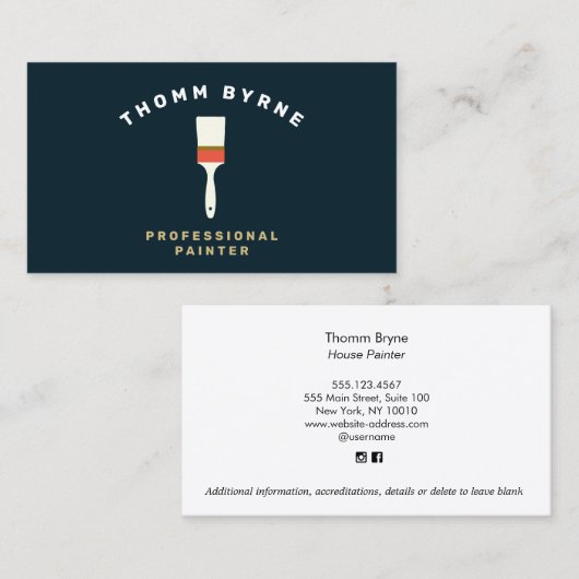 Het Visitekaartje van de Verf van het Huis van de  (Voorkant / Achterkant)