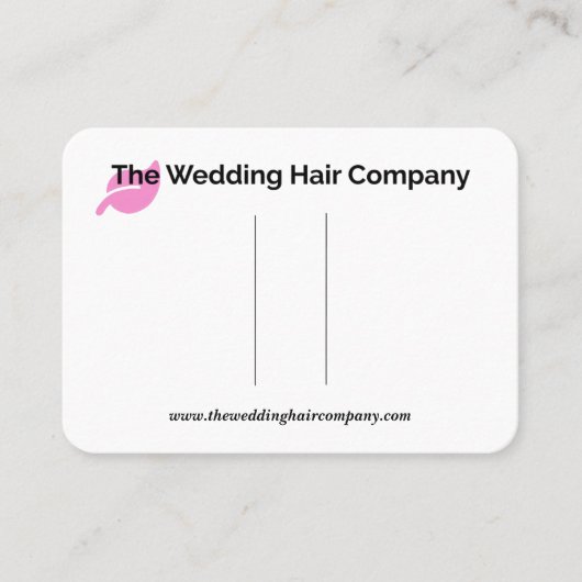 Het Visitekaartje van de Wedding Hair Company (Voorkant)