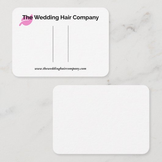 Het Visitekaartje van de Wedding Hair Company (Voorkant / Achterkant)